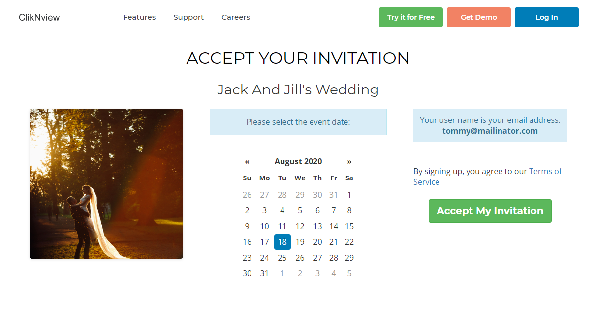 Accept invitation screenshot